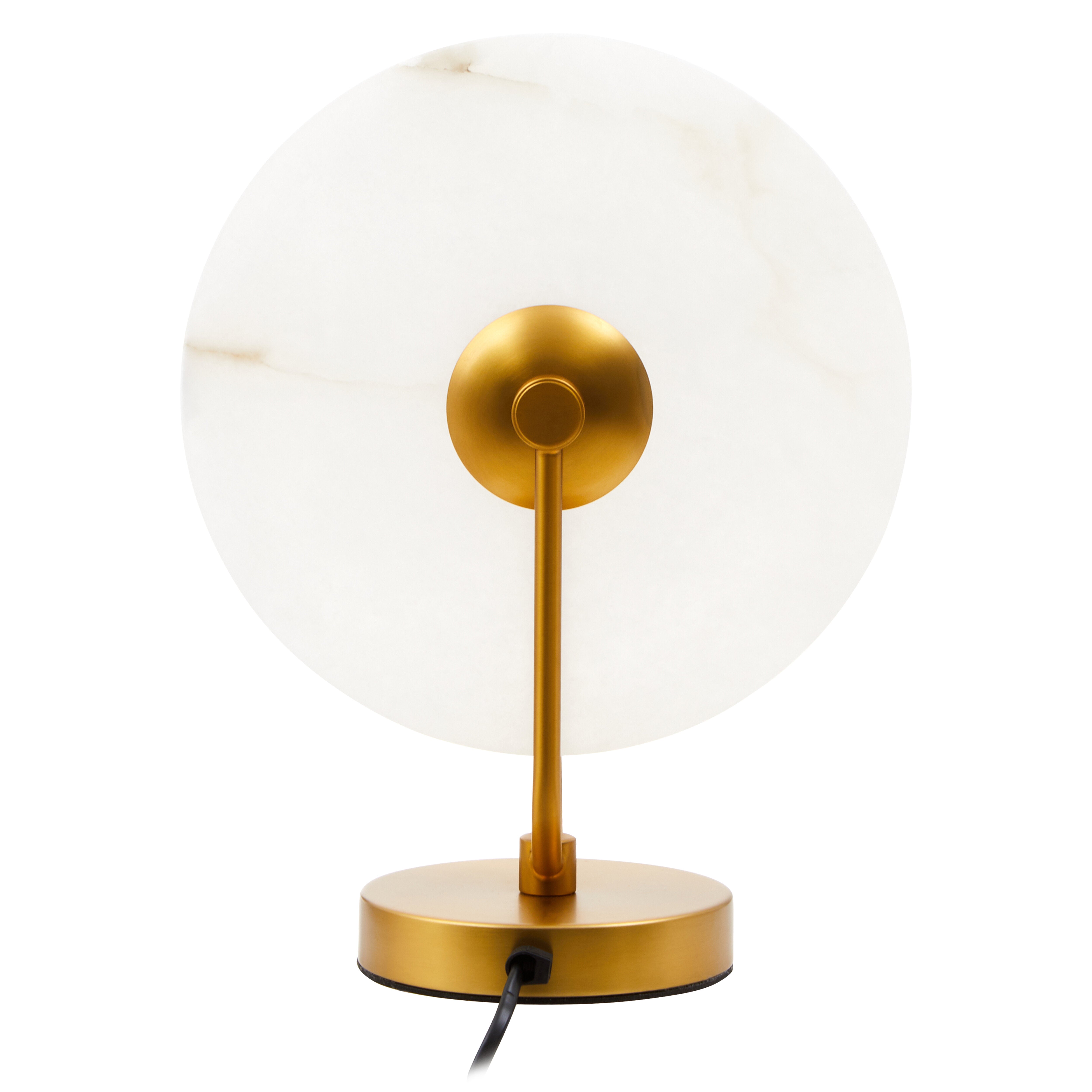 Romeo Gold & White Marble Disc Table Lamp